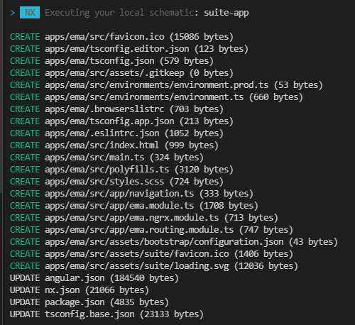 suite app generator result
